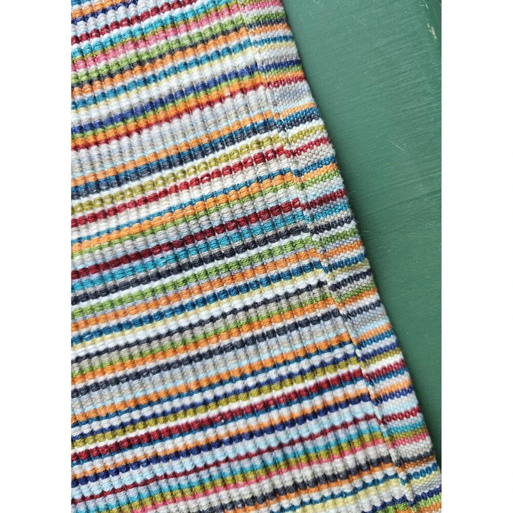 Placemat Multicolor Striped Cloth Rectangle Heavy Fabric Boho Display Colorful